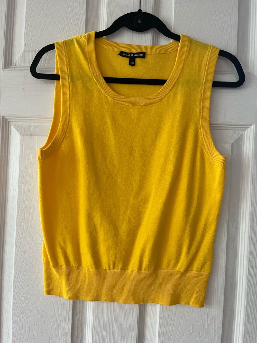 Cable & Gauge Yellow Sleeveless Knit Tank Top